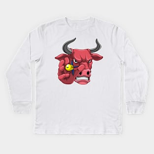 Bull at Darts with Dart Kids Long Sleeve T-Shirt